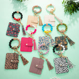Silicone Wristlet Wallet Keychain - Cute Card Holder Case: Lepoard