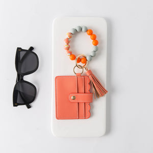 Silicone Case Case - Wallet Keychain Bracelet Card Holder: Orange