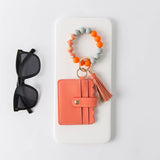 Silicone Case Case - Wallet Keychain Bracelet Card Holder: Orange