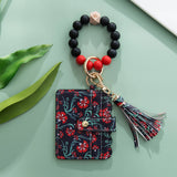 Silicone Wristlet Wallet Keychain - Cute Card Holder Case: Cinquefoils