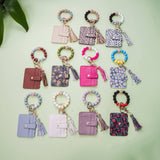 Silicone Wristlet Wallet Keychain - Cute Card Holder Case: Lepoard