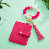 Silicone Wristlet Wallet Keychain - Cute Card Holder Case: Cinquefoils