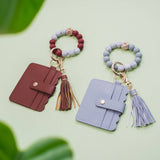 Silicone Wristlet Wallet Keychain - Cute Card Holder Case: Lepoard