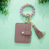 Silicone Wristlet Wallet Keychain - Cute Card Holder Case: Cinquefoils