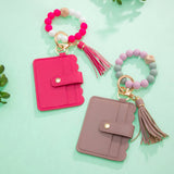 Silicone Wristlet Wallet Keychain - Cute Card Holder Case: Lepoard