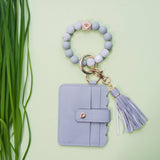Silicone Wristlet Wallet Keychain - Cute Card Holder Case: Lepoard