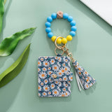 Silicone Wristlet Wallet Keychain - Cute Card Holder Case: Lepoard