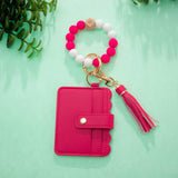 Silicone Wristlet Wallet Keychain - Cute Card Holder Case: Lepoard