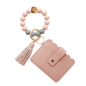 Wristlet Silicone Beaded Cardholder Blush