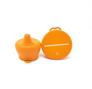 Silicone Snack & Sippy Lids Set Burnt Orange