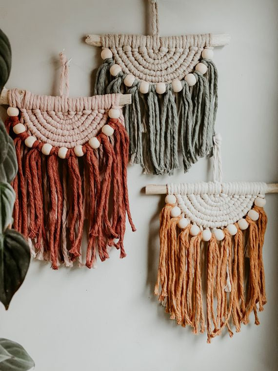 Mini Macrame Wall Hangings – The Wooden Hook Store