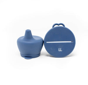 Silicone Snack & Sippy Lids Set- Navy